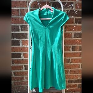 Lilly Pulitzer Teal Cap Sleeve V-Neck Fit & Flare Midi Dress